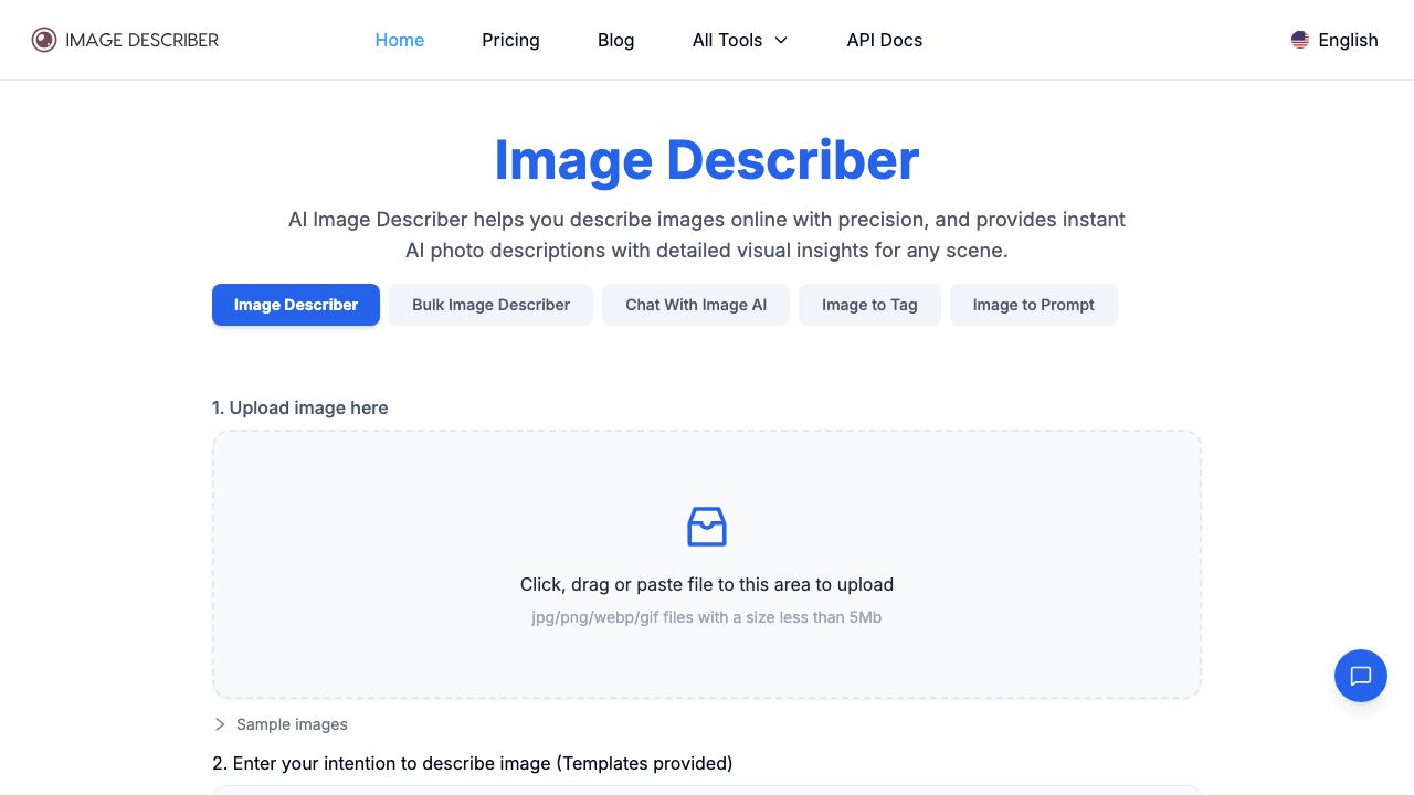Image Describer 网站截图