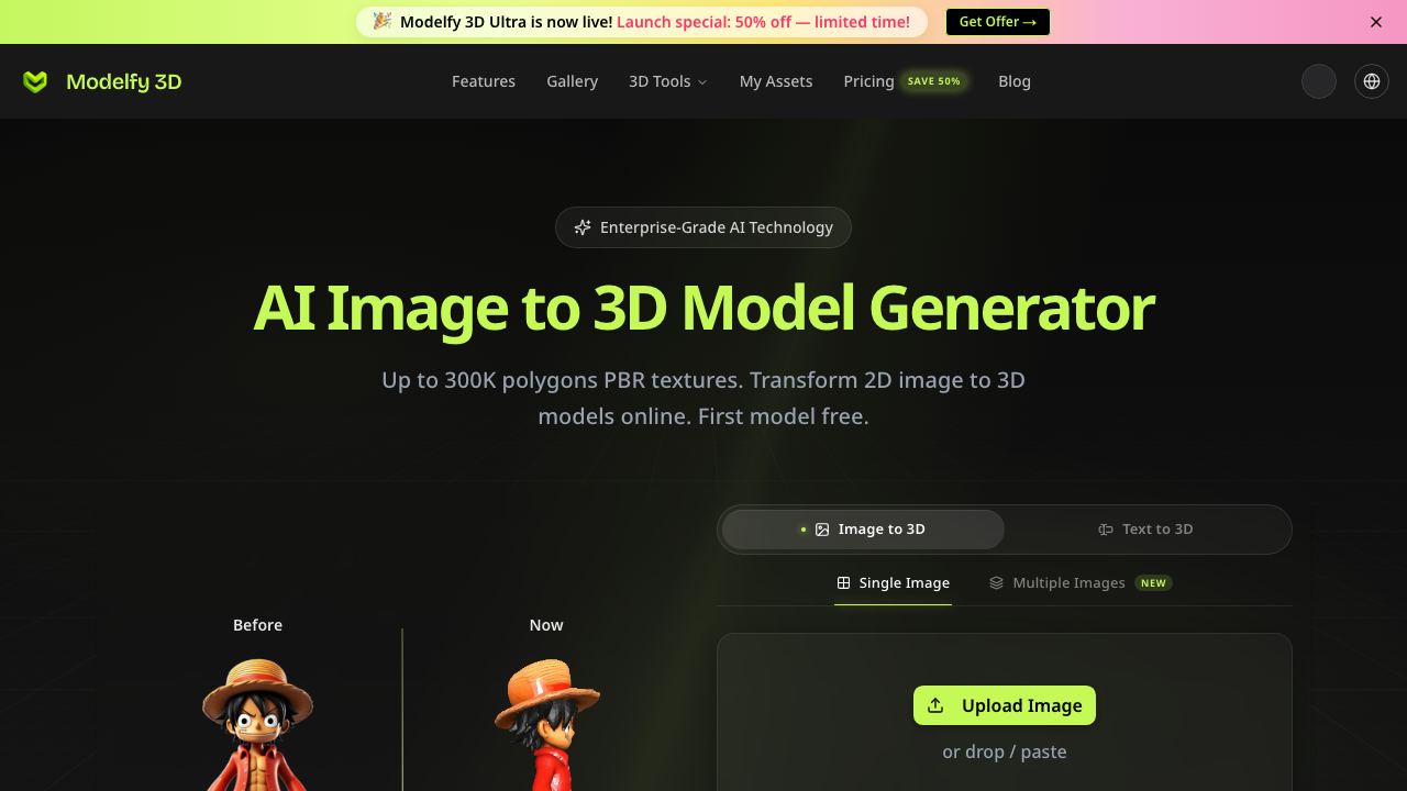 Modelfy 3D 网站截图