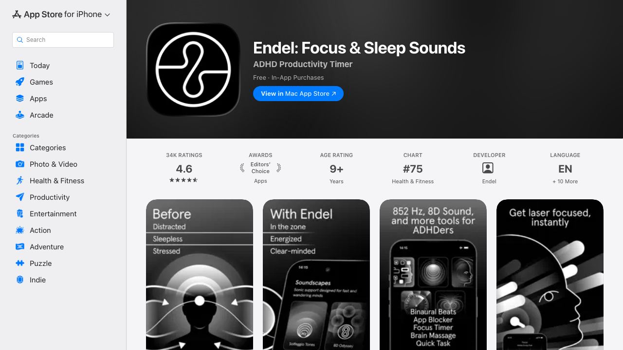 The New Endel for Mac 网站截图