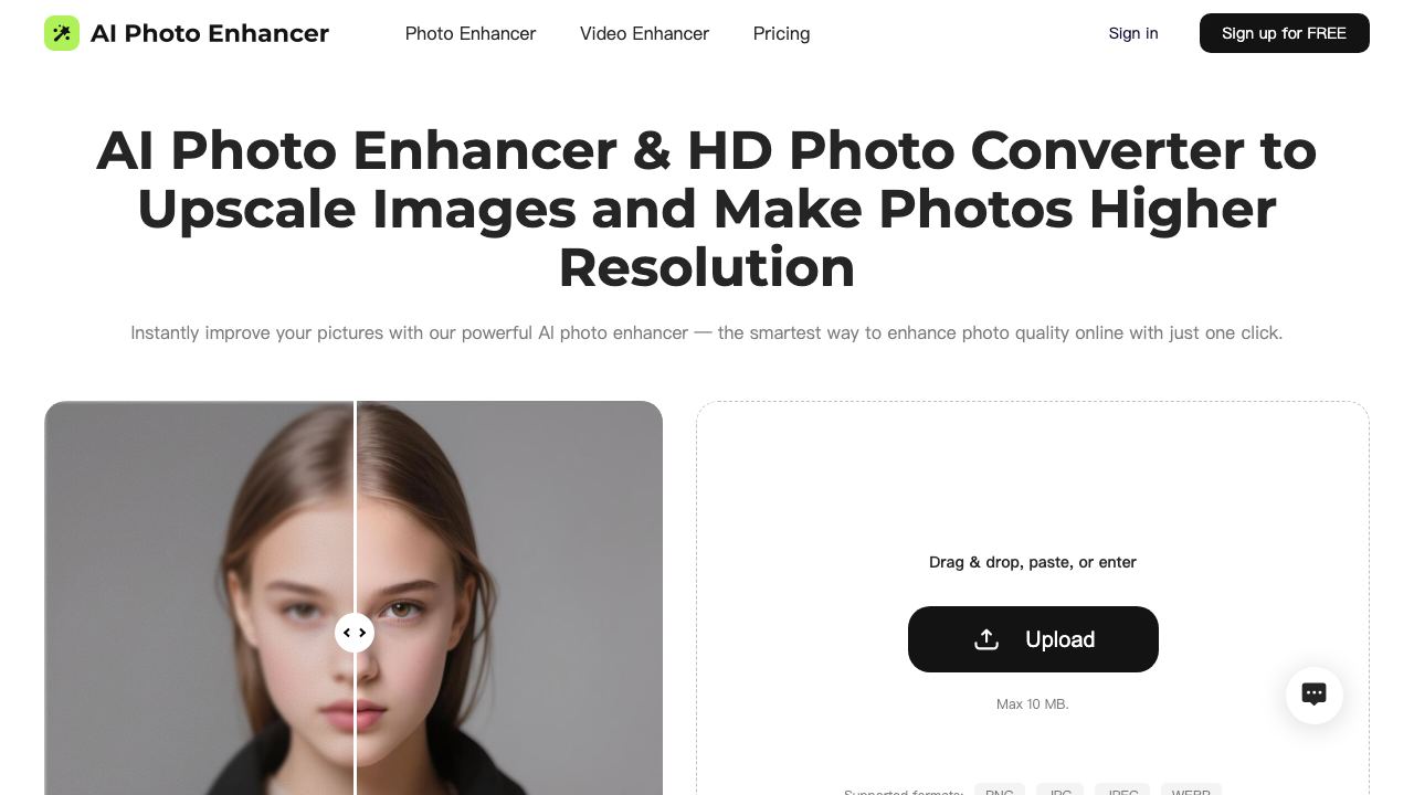 AI Photo Enhancer- website screenshot