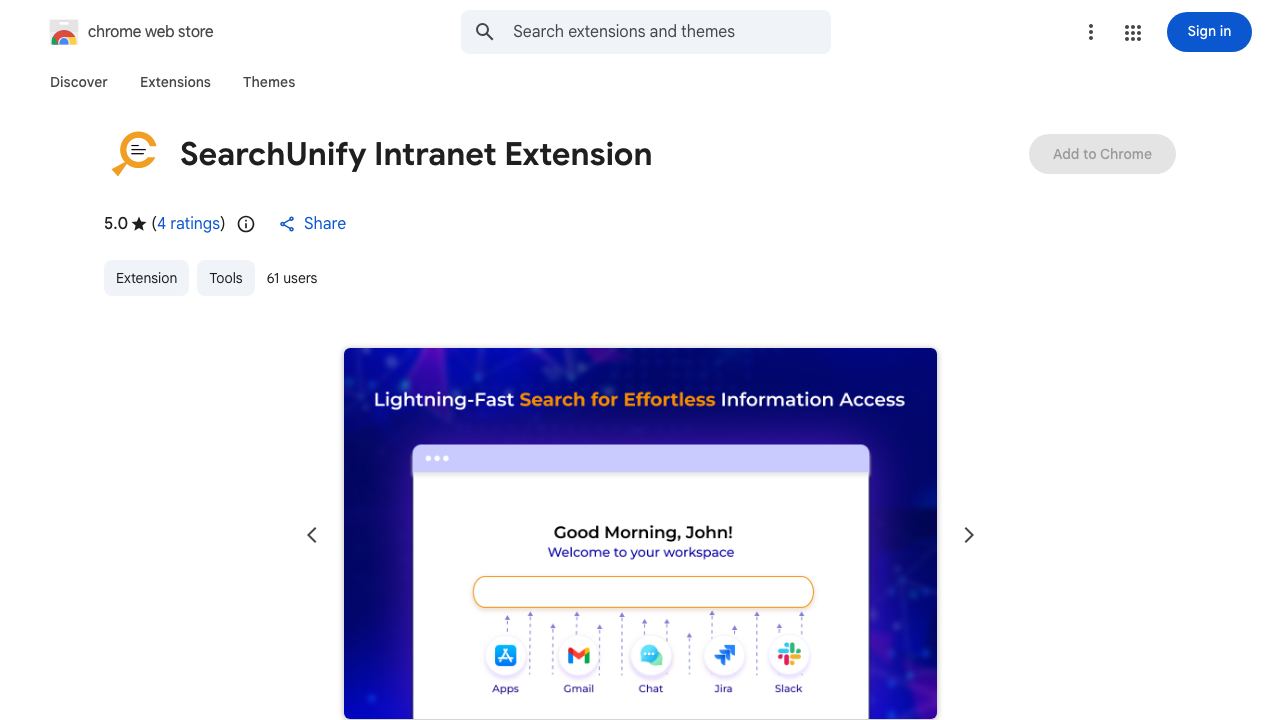 SearchUnify Intranet Extension 网站截图