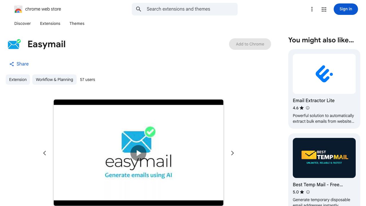 Easymail website screenshot