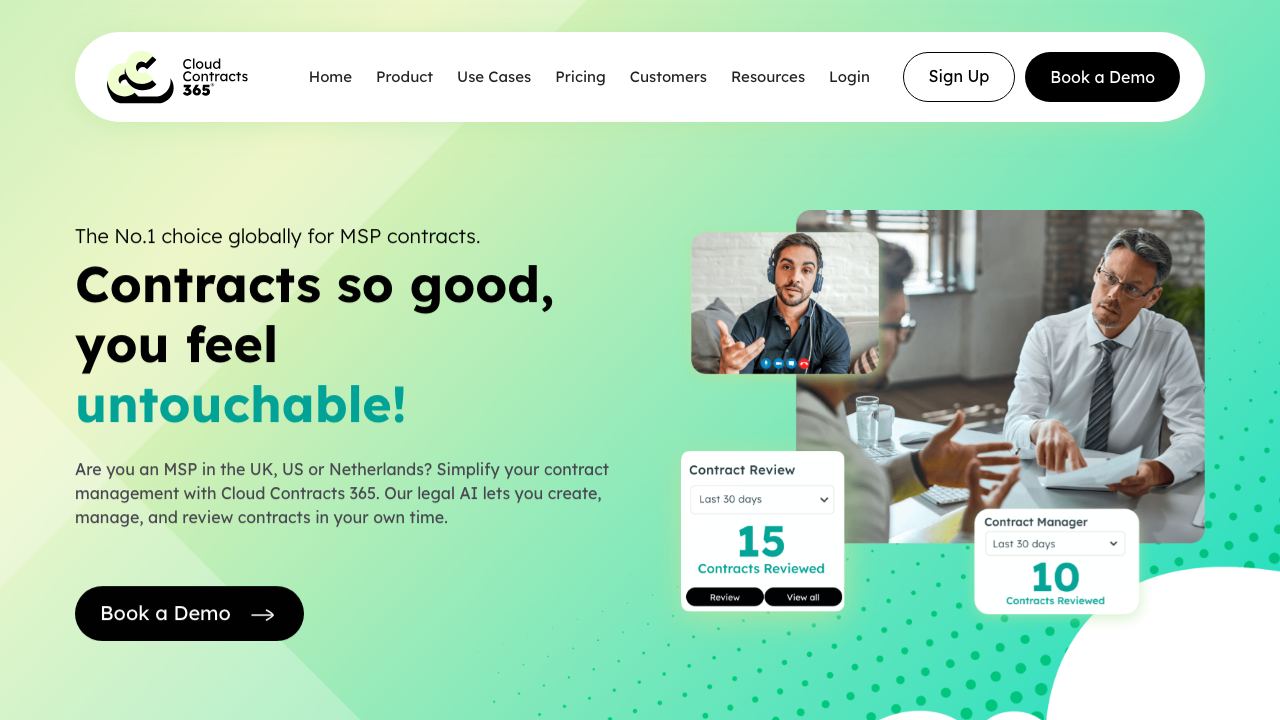 Cloud Contracts 365 website screenshot