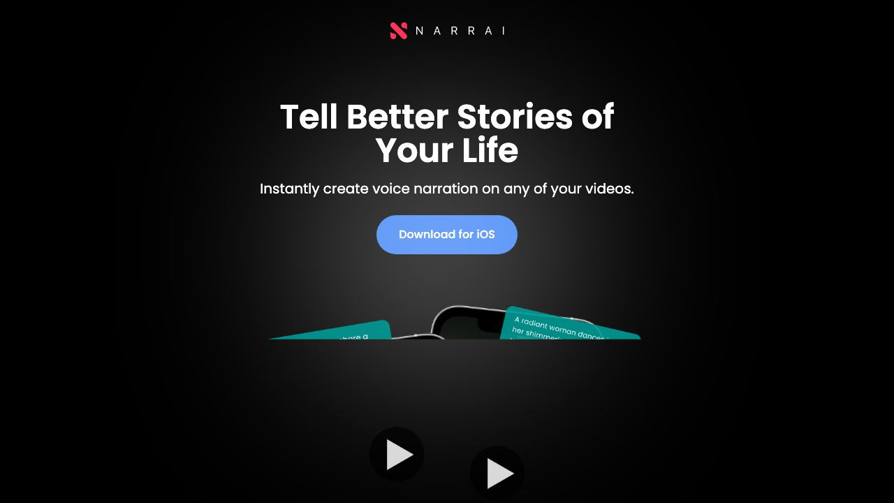 NarrAI website screenshot