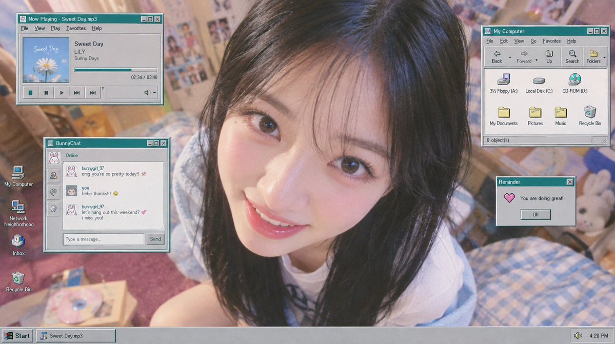 Retro Windows Desktop Portrait example