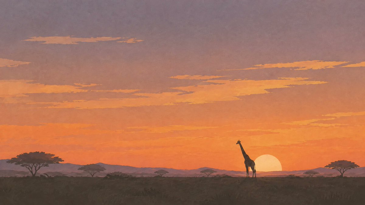 Giraffe Silhouette at Sunset