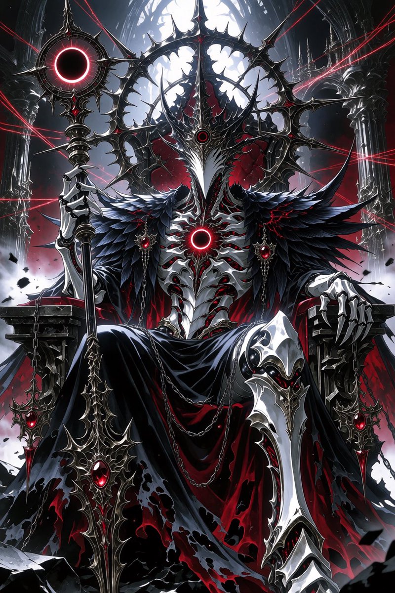 Skeletal Demon King on Gothic Throne