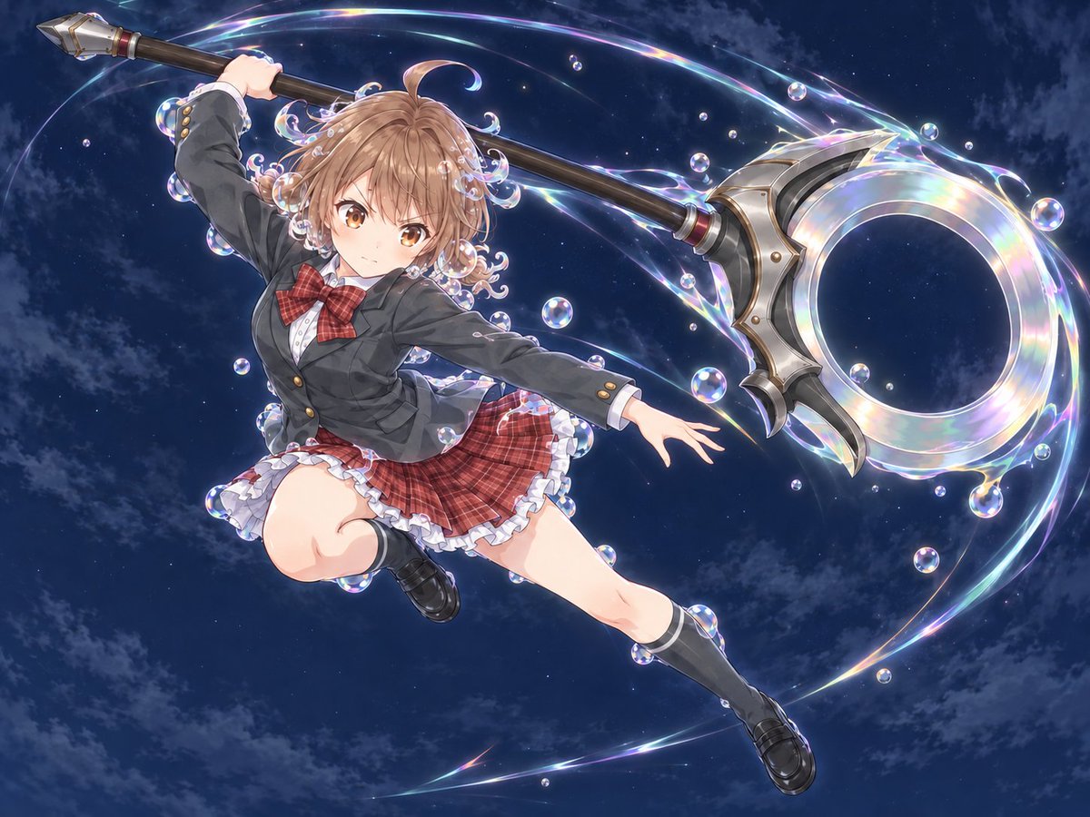 Anime Girl Swinging Magic Axe