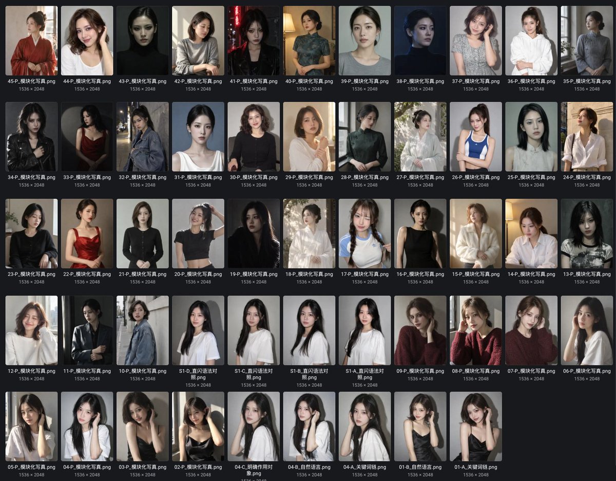 45-Grid Portrait Photography Contact Sheet