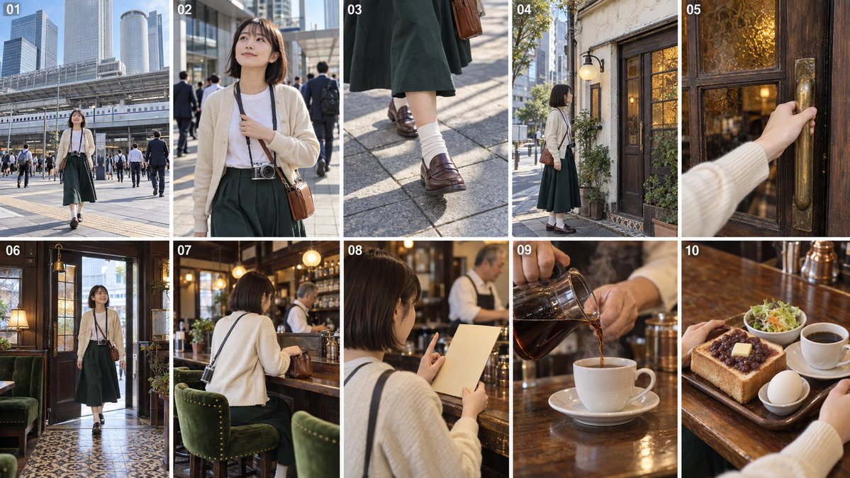 Nagoya Cafe Vlog Storyboard