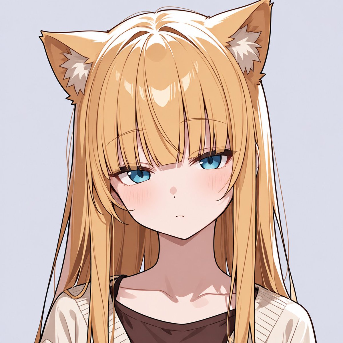 Blonde Catgirl Anime Portrait example