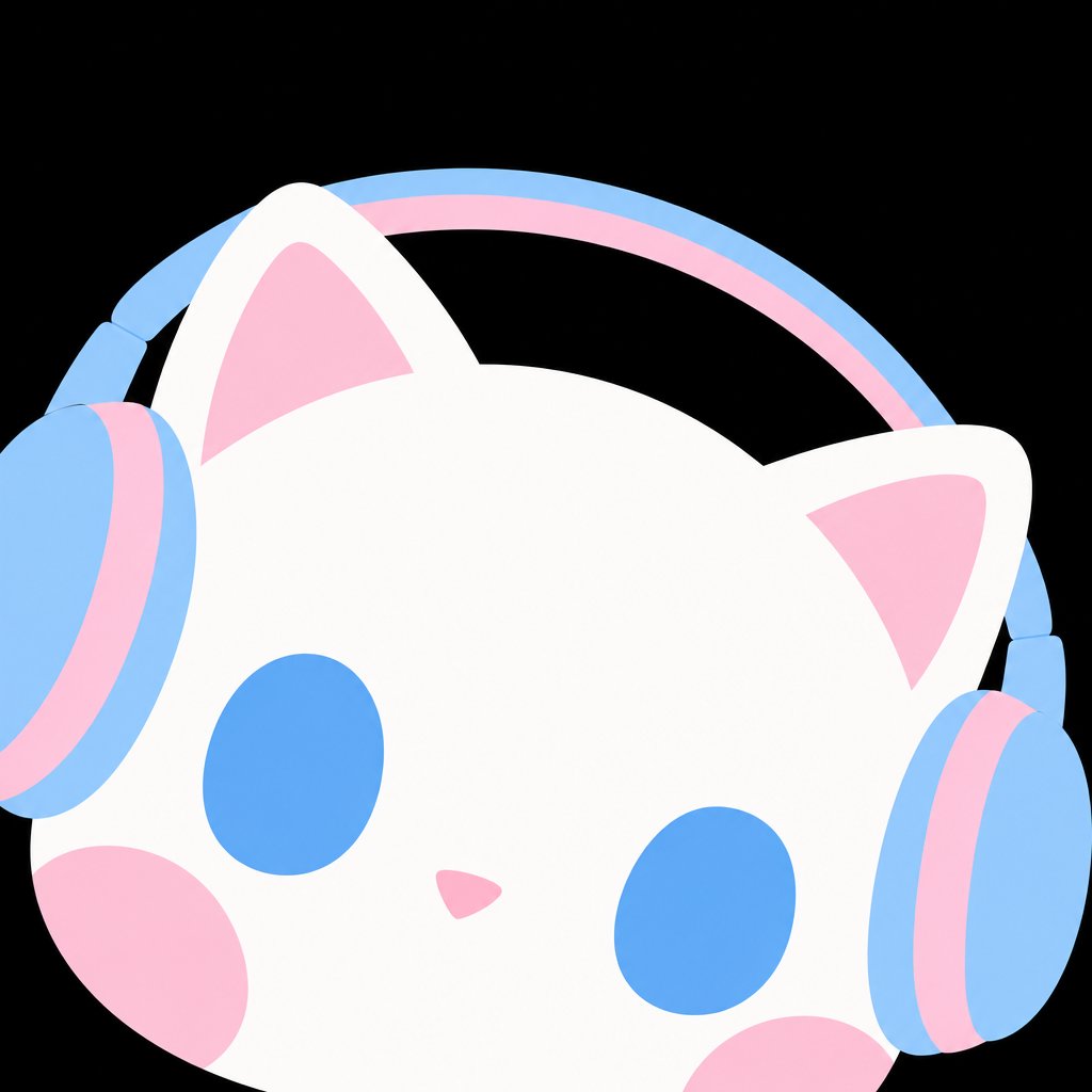 Pastel Cat Headphones Icon example