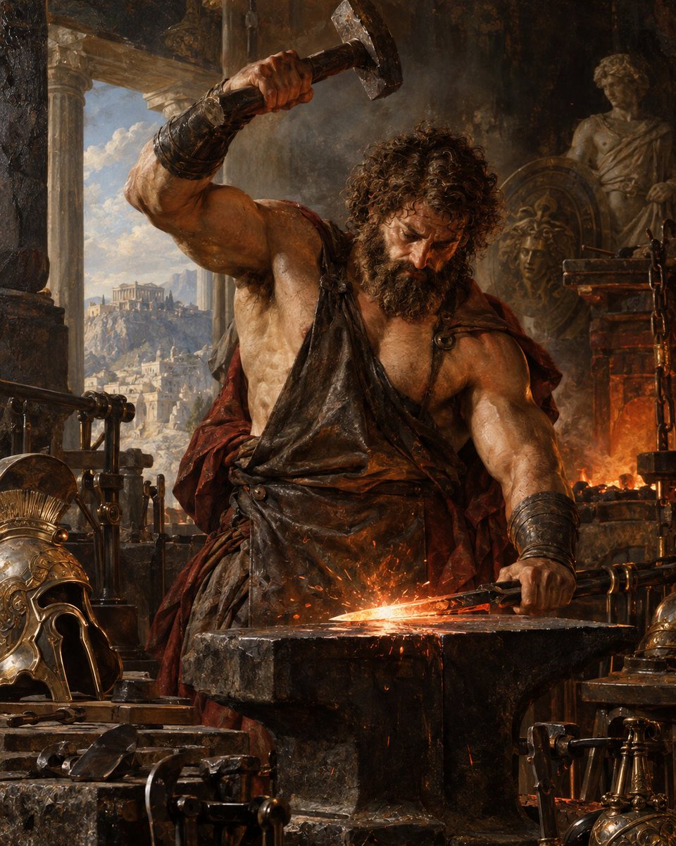 Hephaestus Forging a Sword