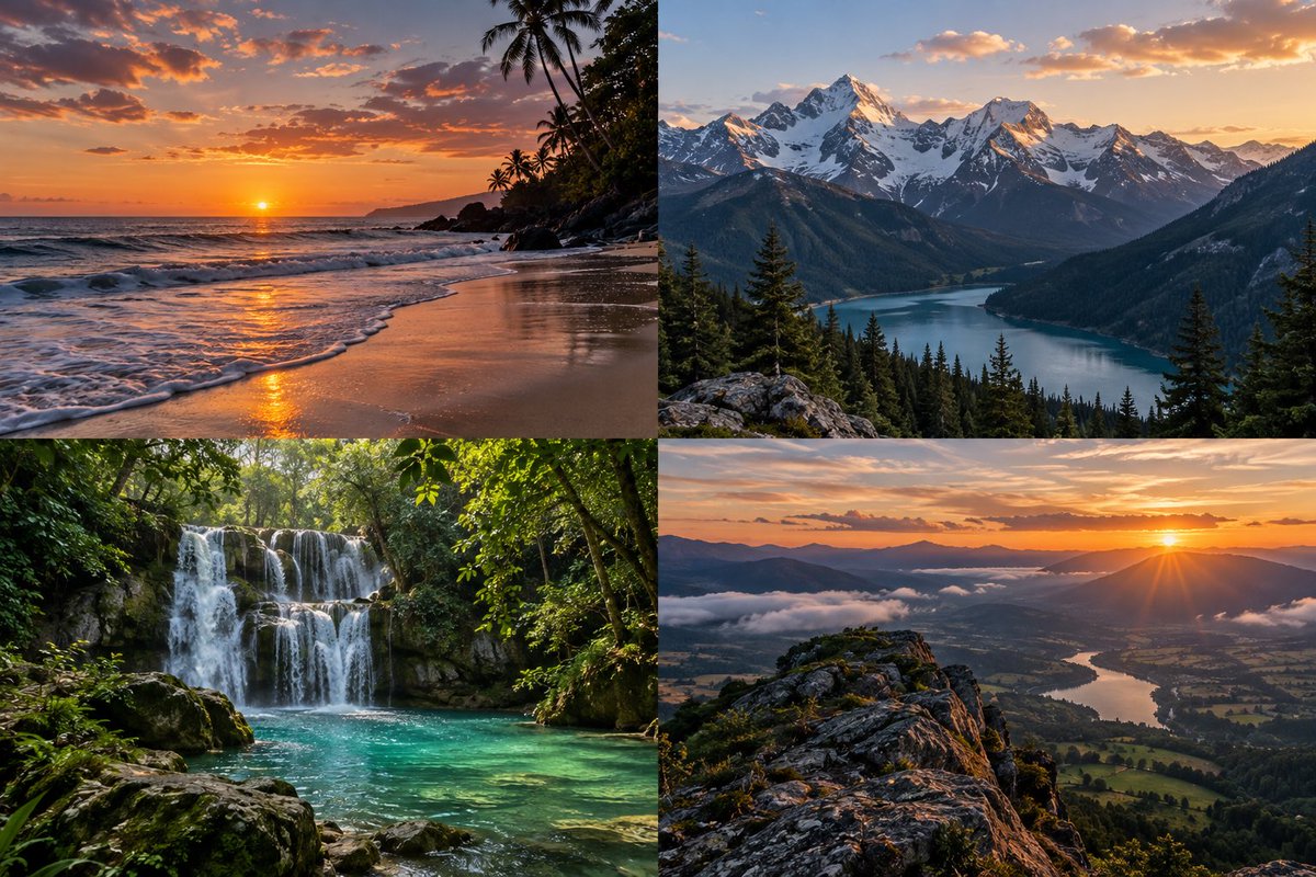 Four Scenic Nature Photo Collage