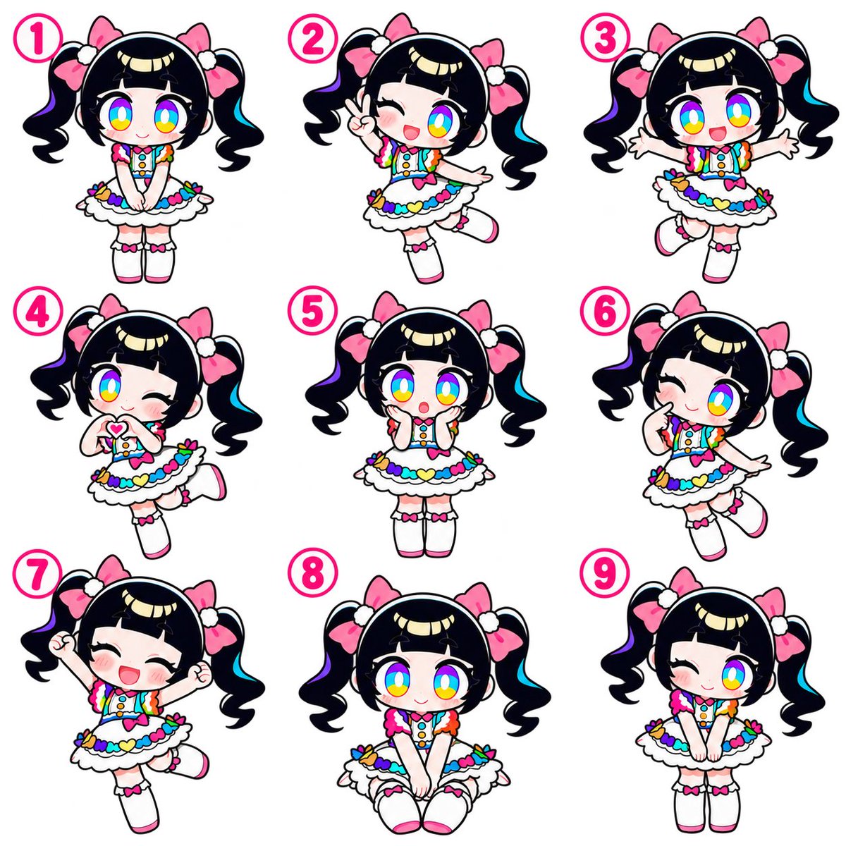 Chibi Idol Dance Pose Sheet