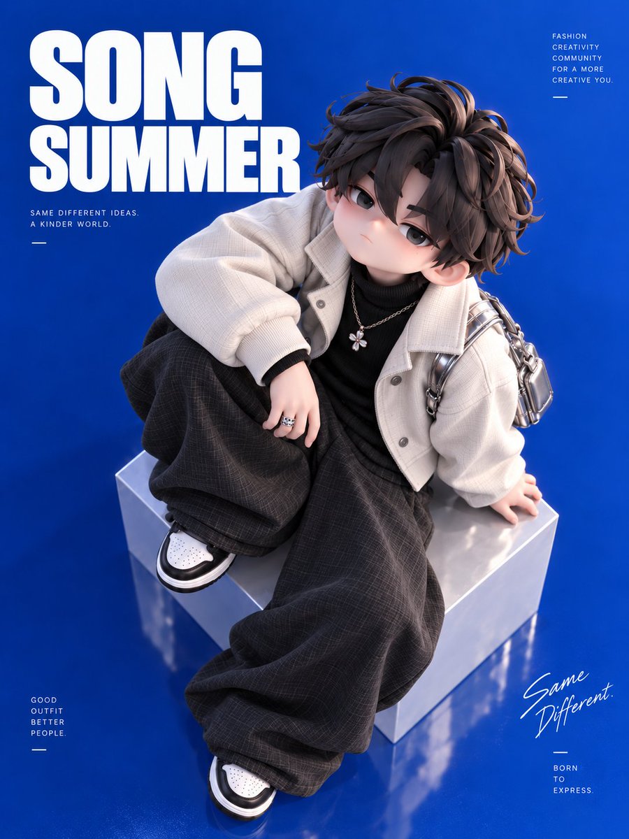 3D Chibi Boy Fashion Poster example