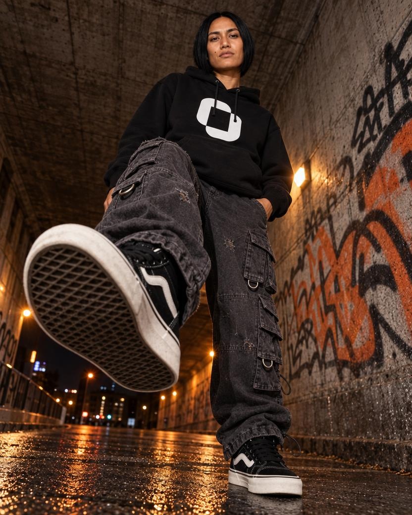 Low-Angle Urban Streetwear Editorial example