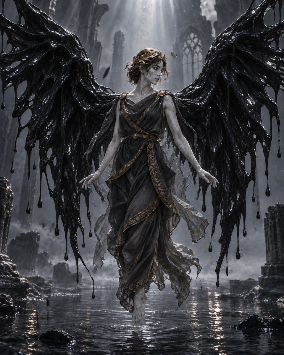 Fallen Goddess with Tar Wings example
