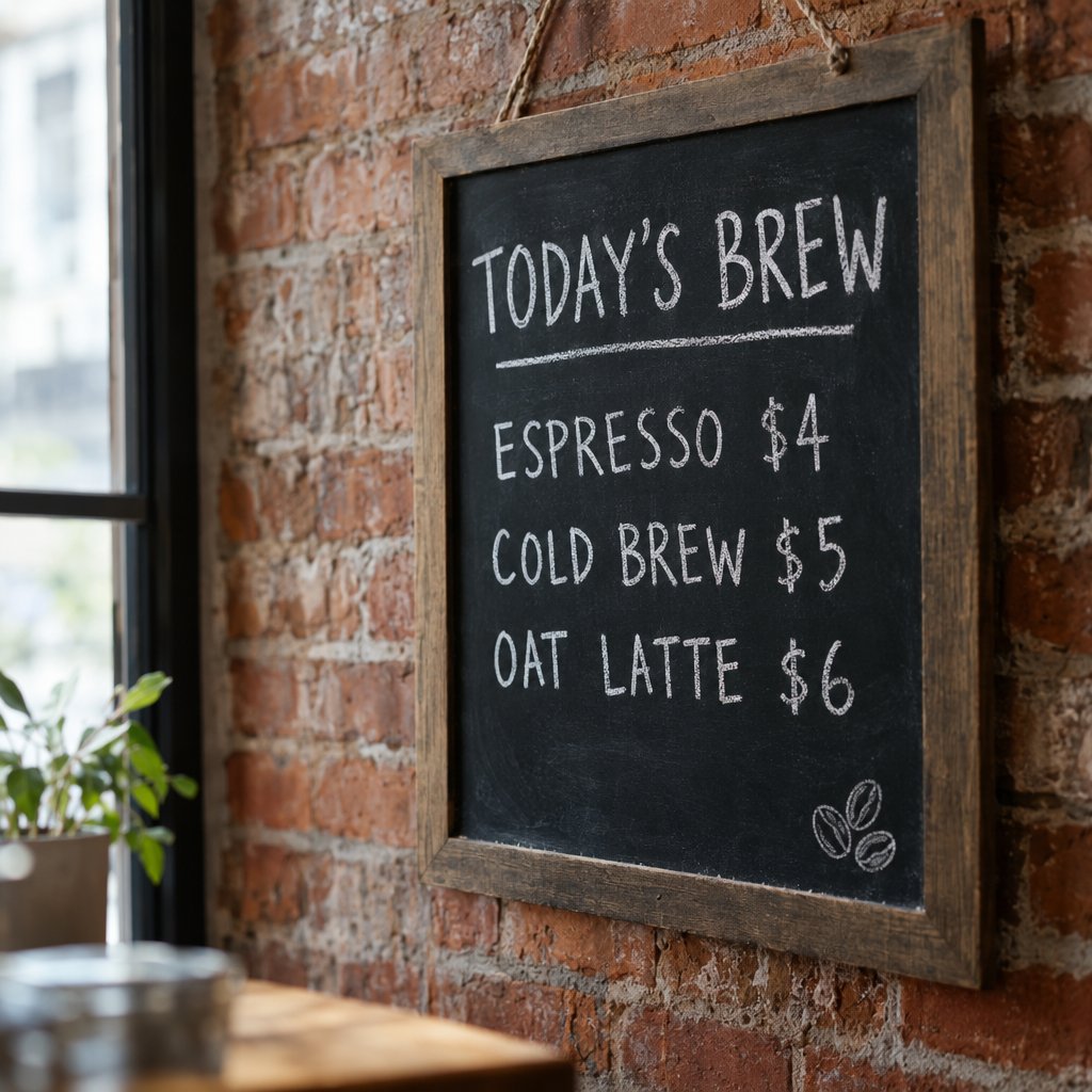 Rustic Chalkboard Coffee Menu
