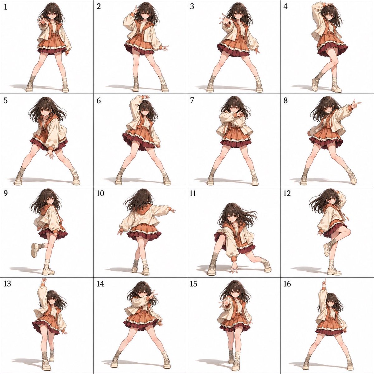 Anime Girl Dance Pose Reference Sheet example