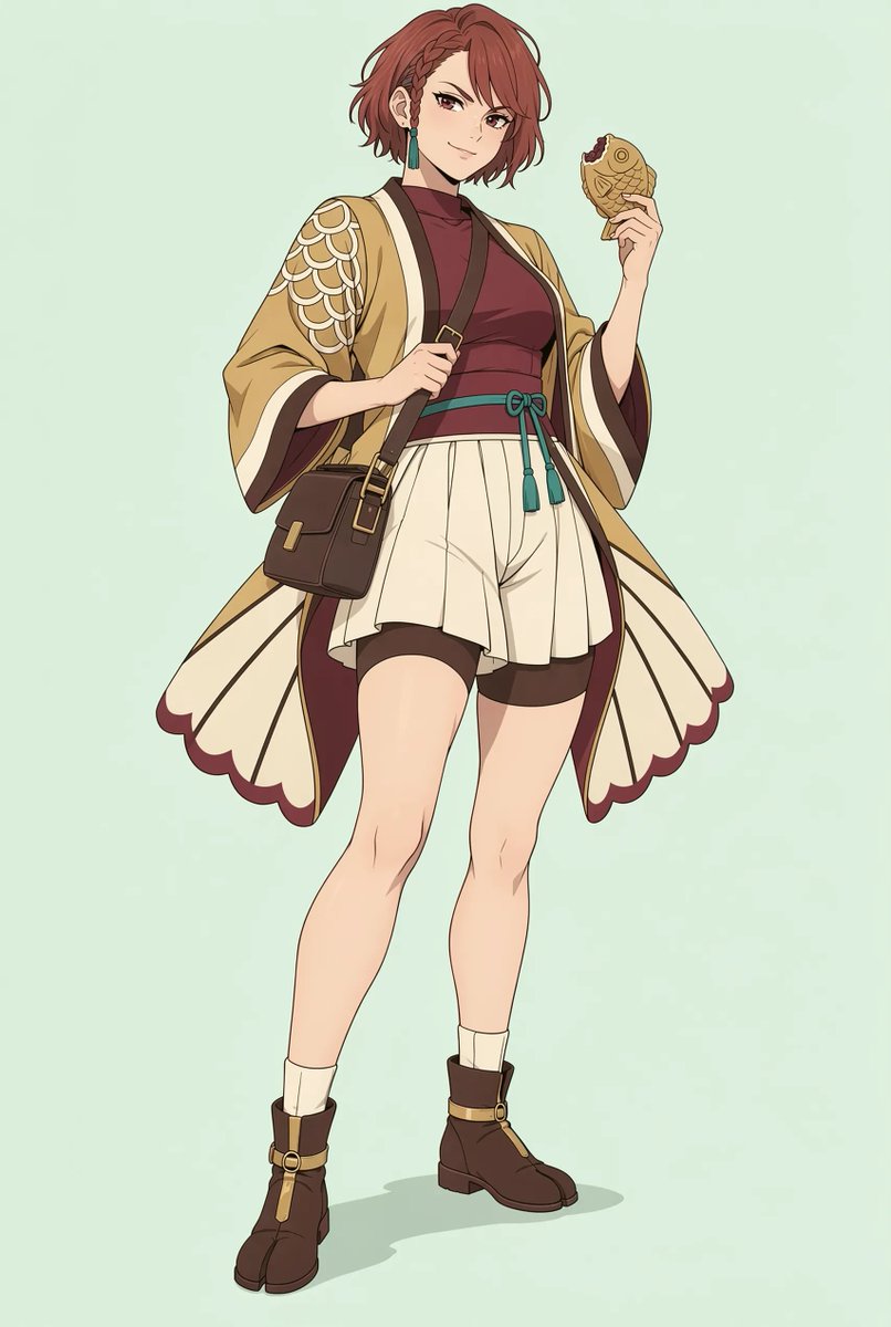 Anime Girl in Taiyaki-Inspired Outfit example
