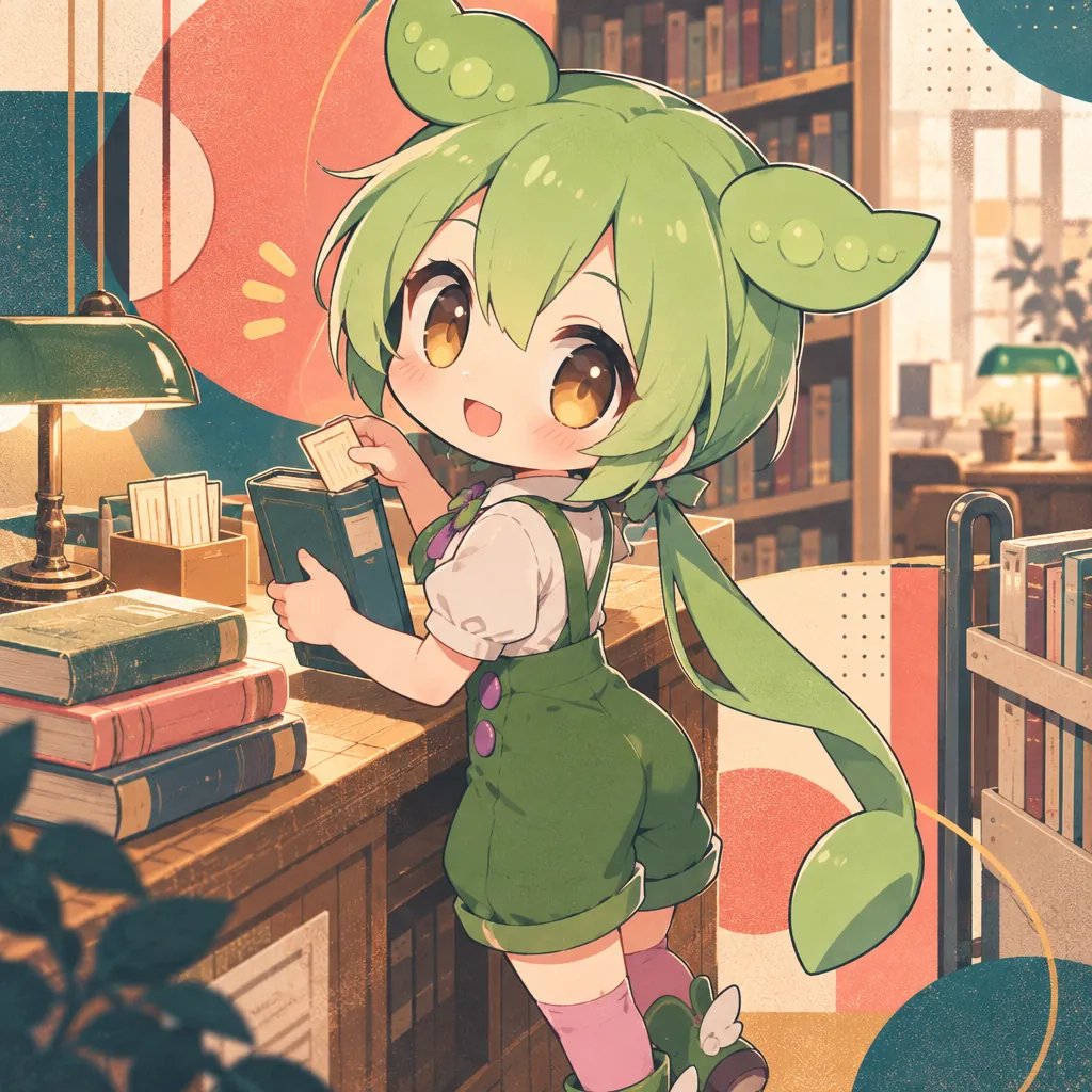 Zundamon in Library example