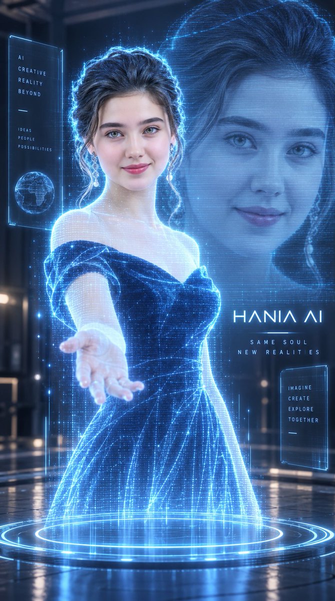 Futuristic Hologram Portrait Prompt example