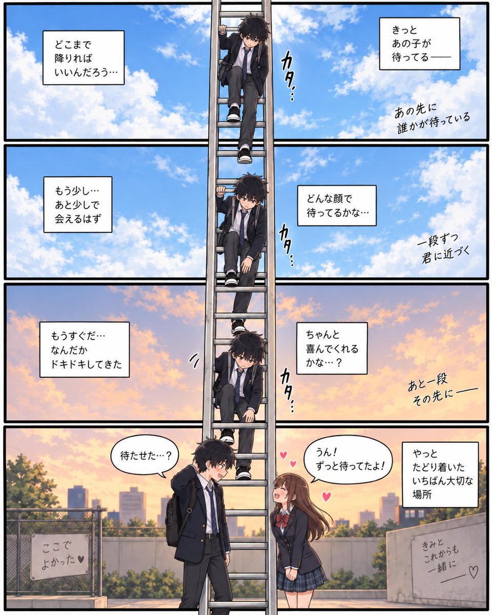Four-Panel Ladder Romance Manga example