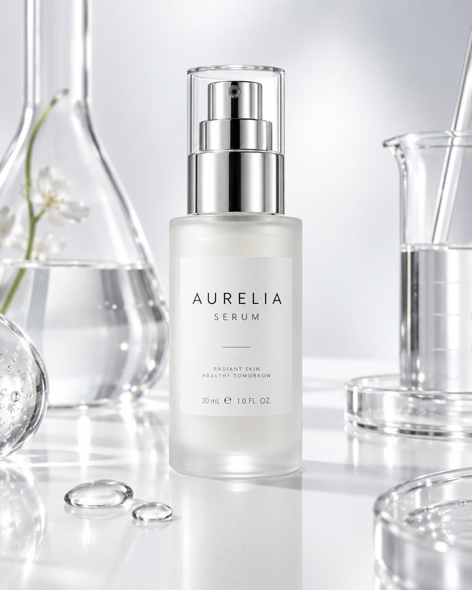 Luxury Lab Serum Product Ad example