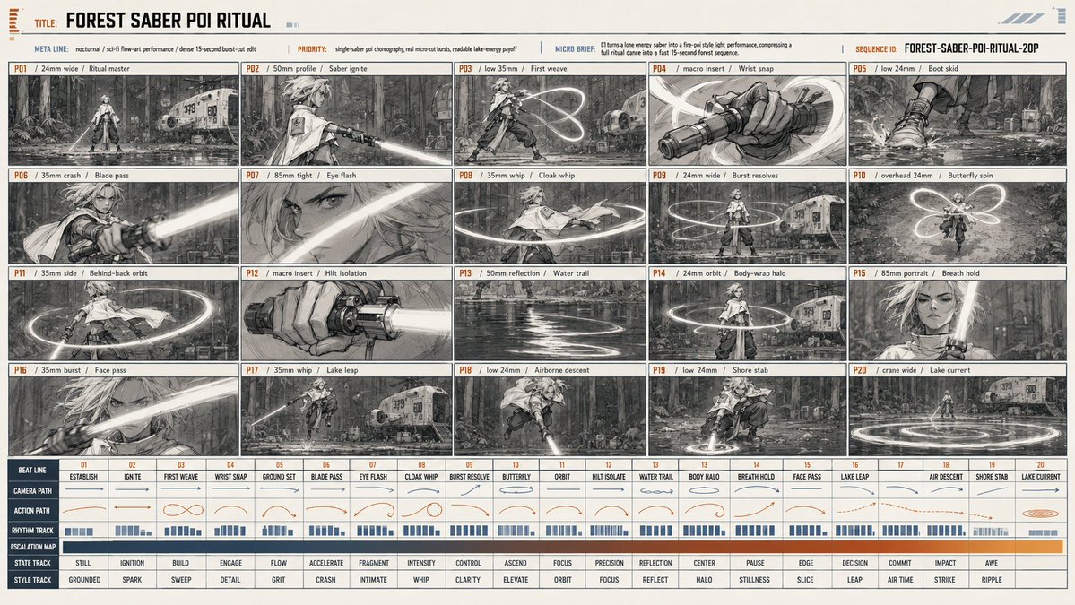 Forest Saber Ritual Storyboard Sheet