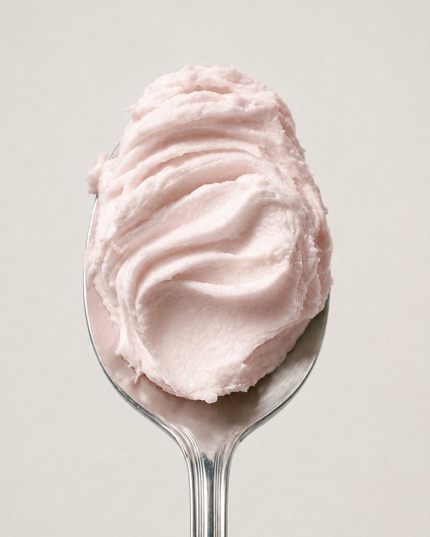 Pink Soft Serve on Spoon