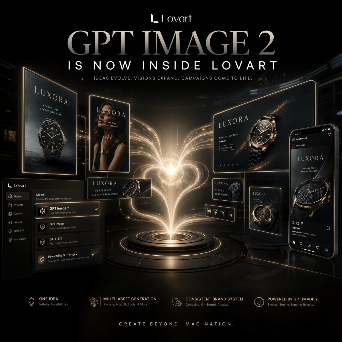 Luxury AI Campaign Launch Poster example