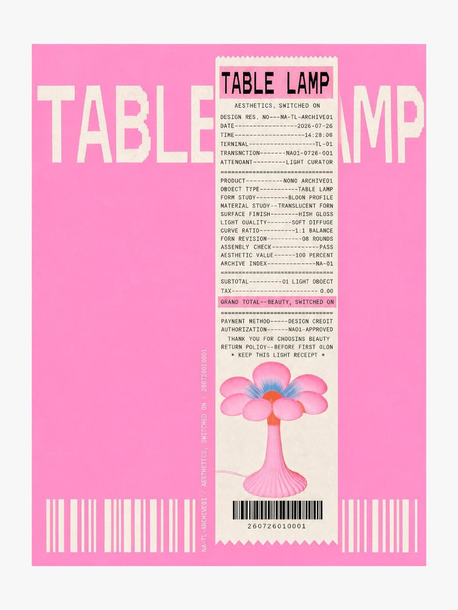 Thermal Receipt Table Lamp Poster example