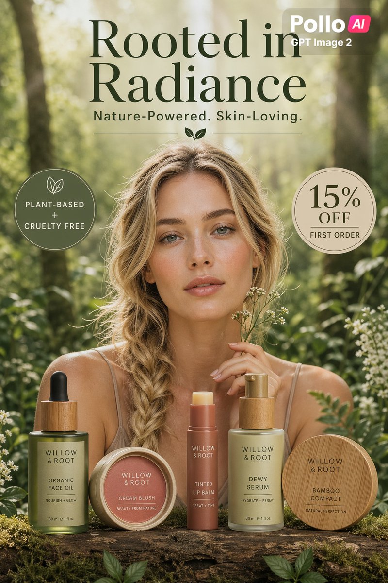 Natural Skincare Forest Ad Poster
