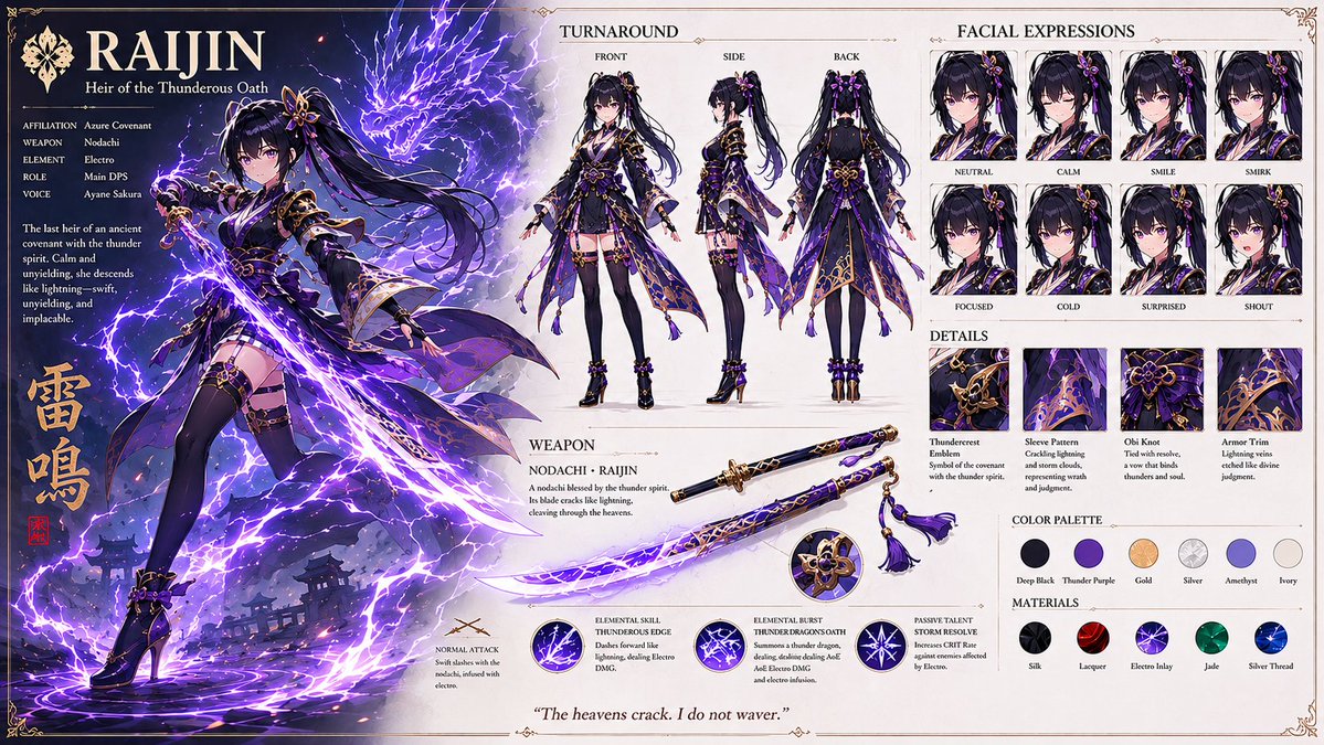 Anime RPG Character Design Sheet
