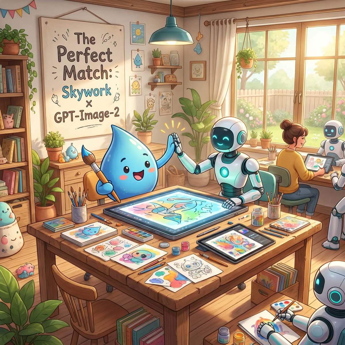 Cozy AI Art Studio Collaboration example