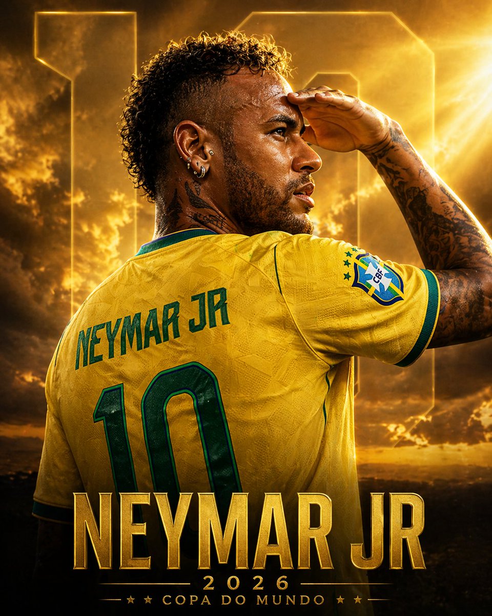 Golden Neymar World Cup Poster example