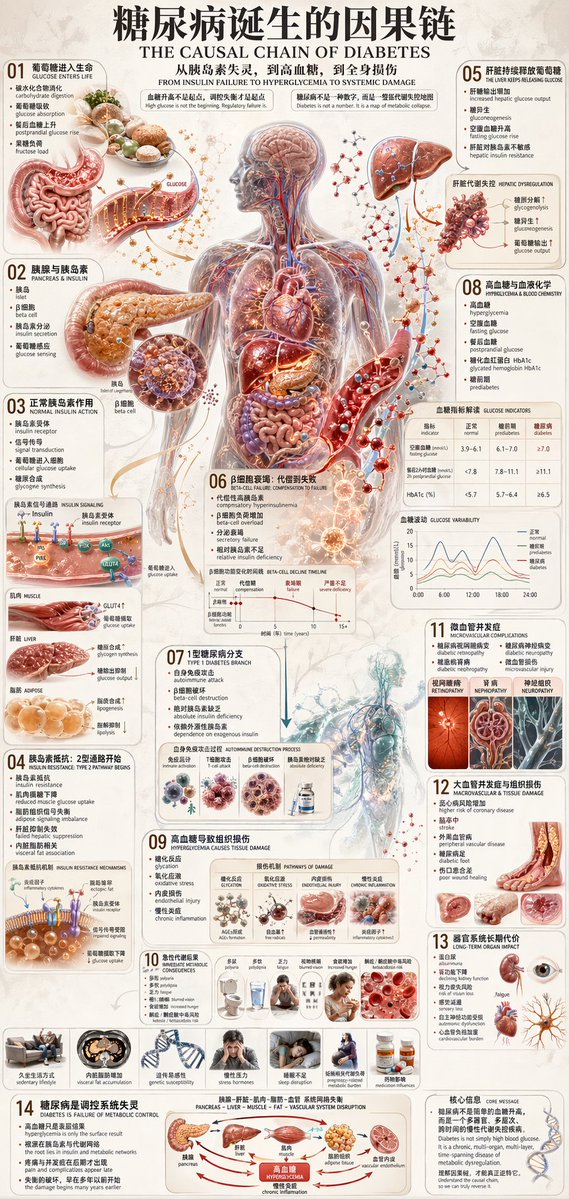 Diabetes Causal Chain Infographic