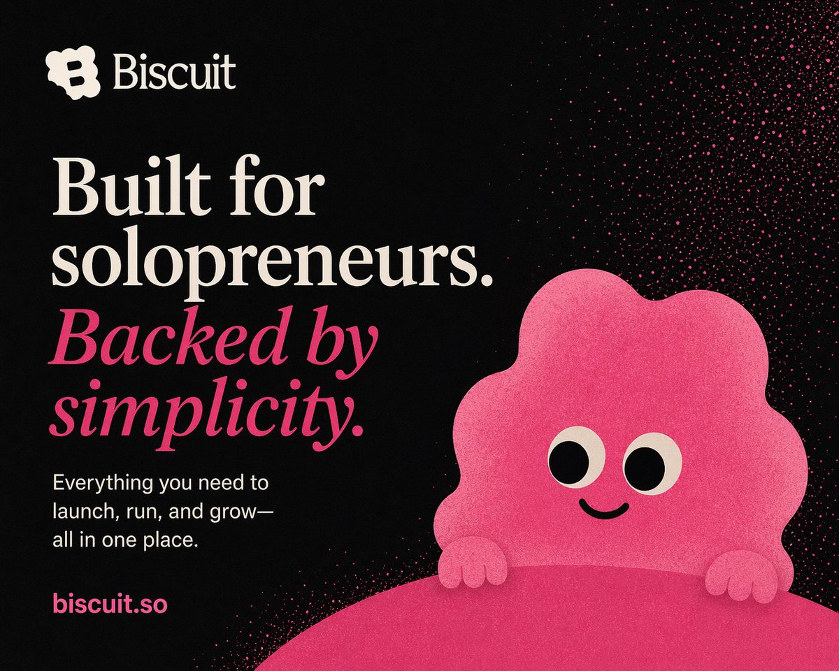 Minimal SaaS Poster with Pink Mascot example