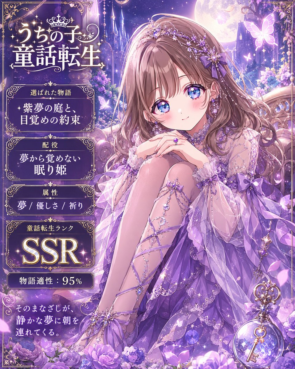 Moonlit Cat Princess Fairy-Tale Card example