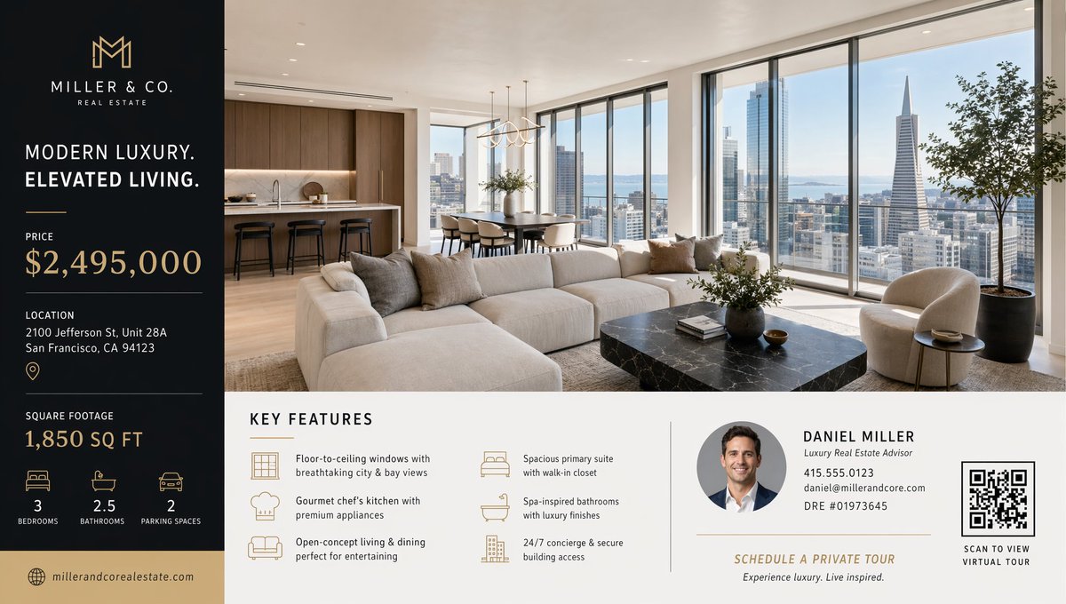Luxury Real Estate Flyer Layout example
