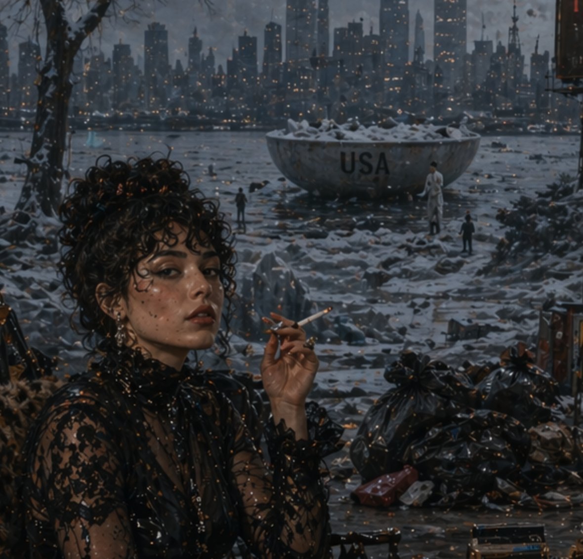 Dystopian Woman by Frozen Waterfront example