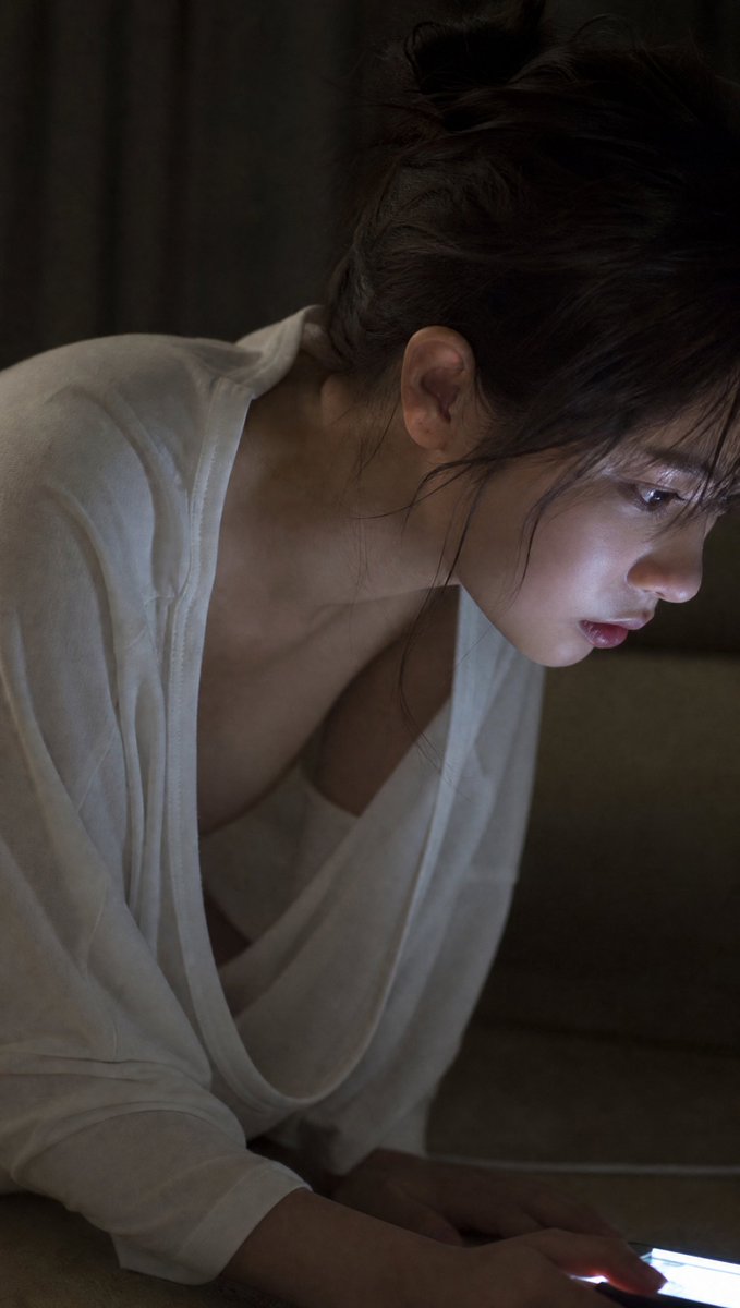 Moody Woman Looking at Phone example