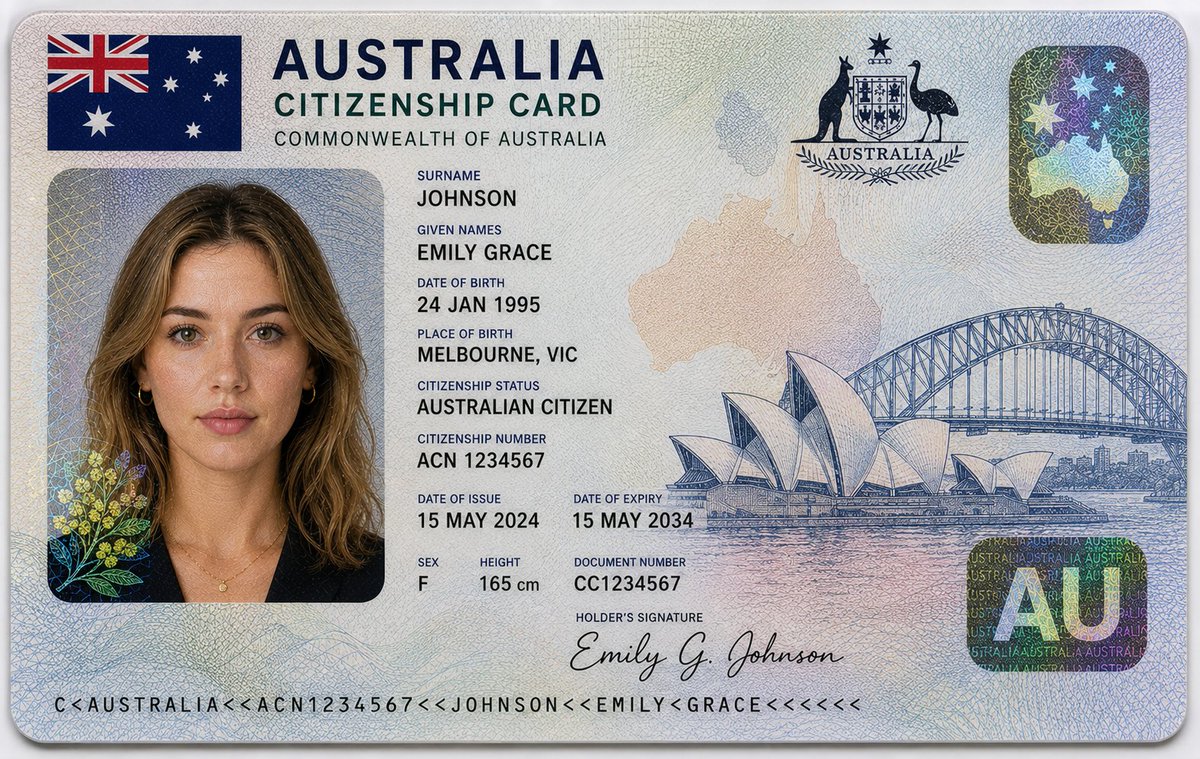 Realistic Identity Card Macro Photography