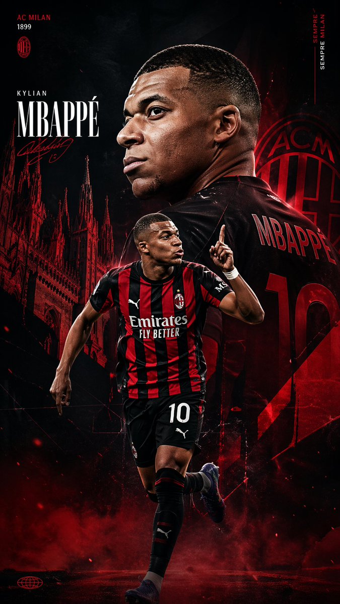AC Milan Mbappé Transfer Poster example