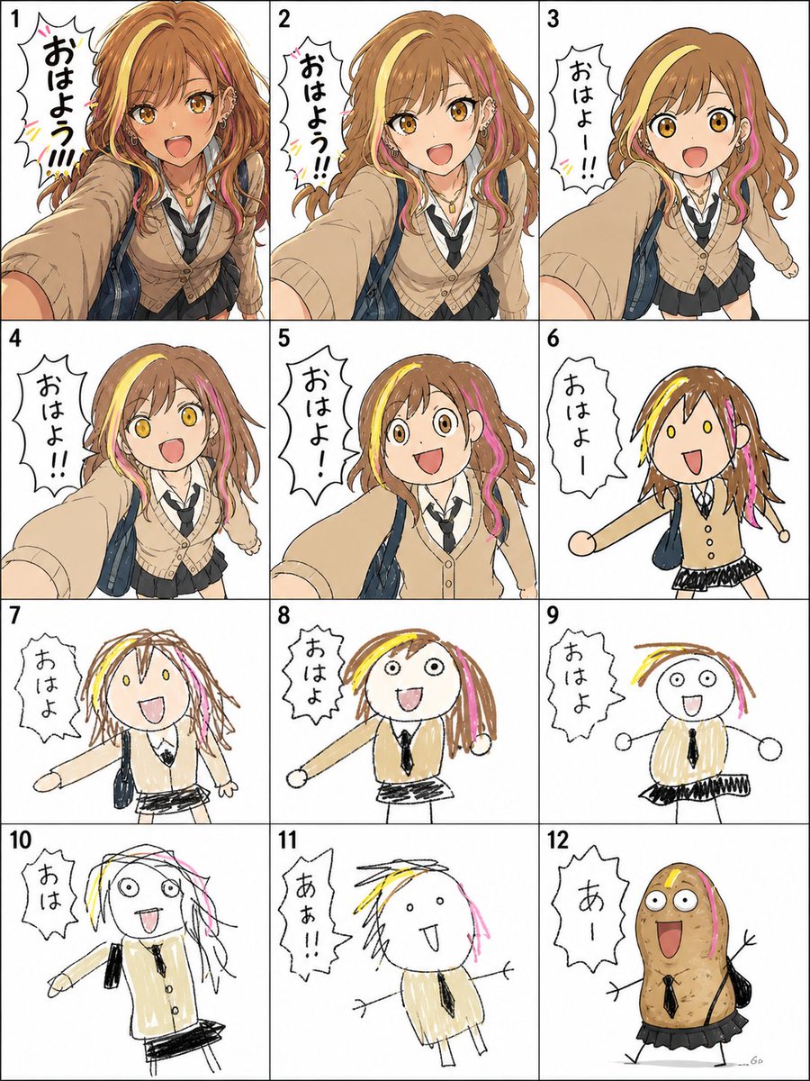 Visual Telephone Game Image Grid example