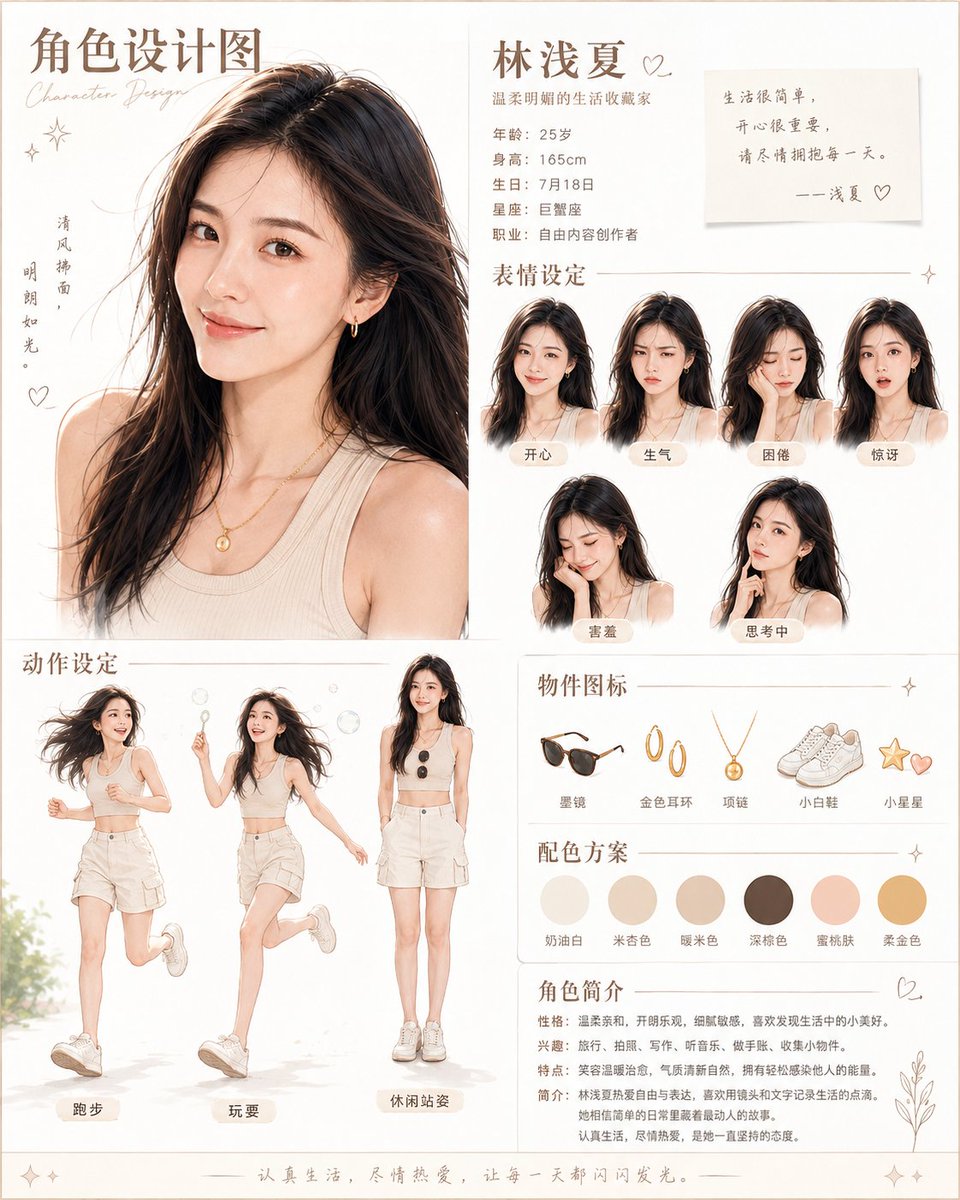 Warm Chinese Character Design Poster example