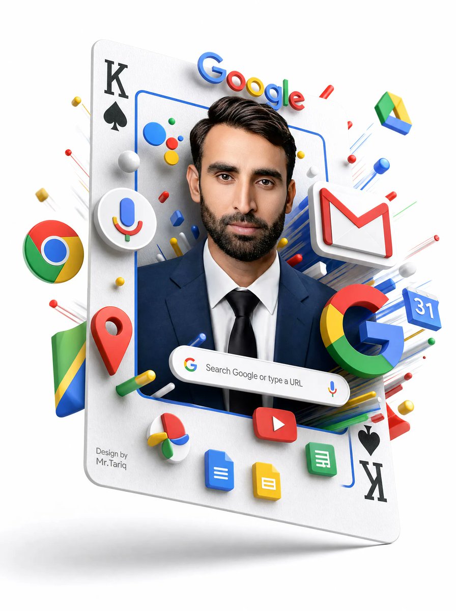 Floating Google Services Portrait Poster example