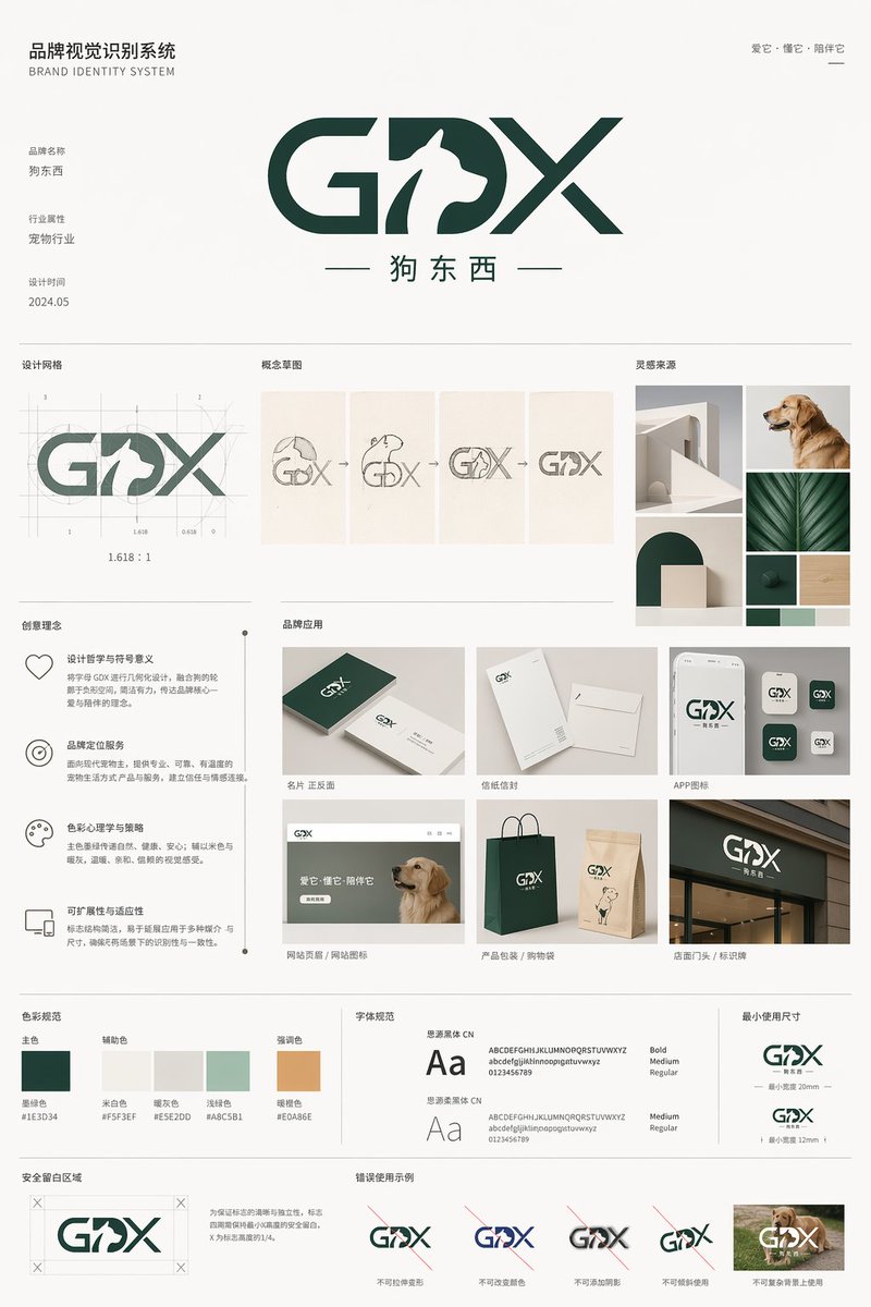 Pet Brand Identity System Board example