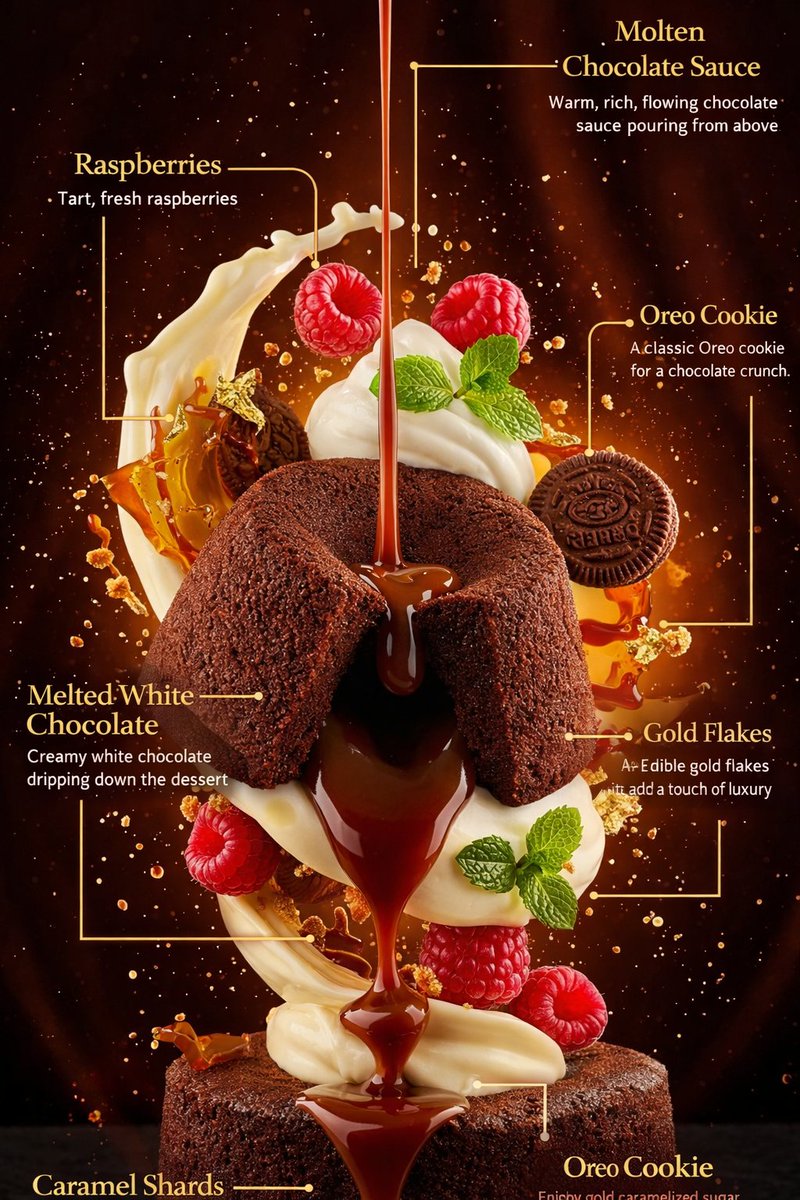 Hyper-Realistic Exploded Food Infographic Prompt example
